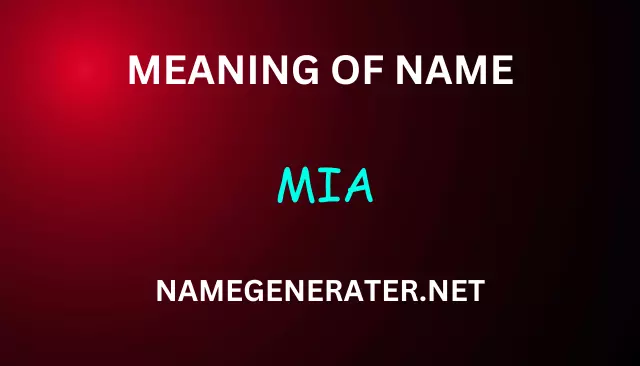 Meaning of Mia