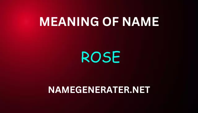 Meaning of Rose last name